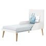 Imagem de Quarto de Bebê 3 Portas e Cômoda Gaveteiro Theo Branco Pés Madeira Natural com Colchão Gazin  Reller