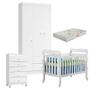 Imagem de Quarto de Bebê 3 Portas Ternura Baby com Berço Lila Branco Brilho com Colchão Gazin - Incorplac
