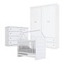 Imagem de Quarto De Bebê 4 Portas Com Berço Montessoriano Americano Branco - Henn