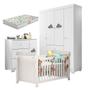 Imagem de Quarto De Bebê Ane Com Berço Americano Lara Branco Brilho Com Colchão Gazin  Phoenix Baby
