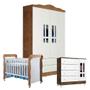 Imagem de Quarto De Bebê Ariel 4 Portas Com Berço Mirelle Branco Acetinado Amadeirado - Carolina