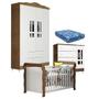 Imagem de Quarto De Bebê Ariel 4p Berço Lara Branco Acetinado Amadeirado Com Colchão - Carolina