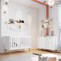 Imagem de Quarto de Bebê Berço 3 em 1 Retro Cômoda com Porta Fraldario Infantil Branco Carolina Baby