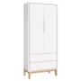 Imagem de Quarto De Bebê Classic 2 Portas Branco Com Pés Madeira Natural - Reller