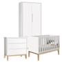 Imagem de Quarto De Bebê Classic 2 Portas Branco Com Pés Madeira Natural - Reller