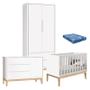 Imagem de Quarto de Bebê Classic 2 Portas com Colchão Branco Pés Madeira Natural - Reller