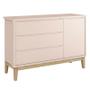 Imagem de Quarto de Bebê Classic 3 Portas Rosa com Pés Madeira Natural  Reller
