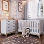 Imagem de Quarto de Bebê com Berço 3 em 1 86x136,6x68cm e Cômoda 4 Gavetas Favo de Mel