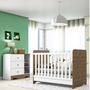 Imagem de Quarto de Bebê com Berço Americano 3 em 1 e Cômoda 1 Porta com Janela Pirueta Espresso Móveis