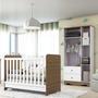 Imagem de Quarto de Bebê com Berço Americano 3 em 1 e Guarda Roupa 3 Portas com Janela Pirueta Espresso Móveis Branco Brilho/Carvalho