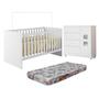 Imagem de Quarto de Bebê com Berço com Colchão Suporte Life 100% Mdf e Cômoda 100% Mdf 1 Porta 4 Gavetas Life