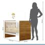 Imagem de Quarto de Bebê com Berço com Suporte 100% Mdf Life e Cômoda de Bebê 100% Mdf 1 Porta 4 Gavetas Life Branco/Madeirado Ypê