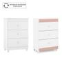 Imagem de Quarto de Bebe com Berço e Cômoda Rose Branco Com Colchão New Diamante - Peternella