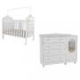 Imagem de Quarto de Bebê com Berço Min Cama com Capitonê e Cômoda 100 MDF Elô New Noah Móveis Peroba