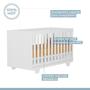 Imagem de Quarto de Bebe com Berço Mini Cama 100% Mdf com Colchão Life Cômoda Life Guarda-roupa Life