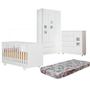 Imagem de Quarto de Bebe com Berço Mini Cama 100% Mdf com Colchão Life Cômoda Life Guarda-roupa Life