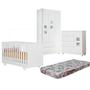 Imagem de Quarto de Bebe com Berço Mini Cama 100% Mdf com Colchão Life Cômoda Life Guarda-roupa Life
