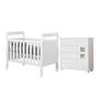 Imagem de Quarto de Bebê com Berço Mini Cama 3 em 1 Soninho e Cômoda 100% Mdf 1 Porta 4 Gavetas Life