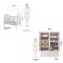 Imagem de Quarto de Bebê com Berço Mini Cama com capitonê e Guarda Roupa 100 MDF Elô New Noah Móveis Peroba