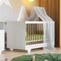 Imagem de Quarto de Bebê com Berço Mini Cama com Colchão Flocos e Cômoda de Bebê 100% Mdf 4 Gavetas Soft Life