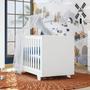 Imagem de Quarto de Bebê com Berço Mini Cama, Cômoda 1 Porta 4 Gavetas e Roupeiro Flocos 3 Portas 2 Gavetas
