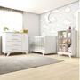 Imagem de Quarto de Bebê com Berço Mini Cama Cômoda e Estante 5 Nichos Kakau Retrô Espresso Móveis Branco