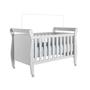 Imagem de Quarto de Bebê com Berço Mini Cama Slim e Cômoda Infantil 100% Mdf 1 Porta 3 Prateleiras Flocos Branco