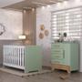 Imagem de Quarto de Bebê com Cômoda 4 Gavetas 1 Porta e Berço 3 em 1 Catavento Maya Rodial