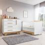 Imagem de Quarto de Bebê com Cômoda e Berço 100% MDF Jolie Retrô Espresso Móveis Branco Brilho/Amêndoa
