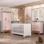 Imagem de Quarto de Bebê com Guarda Roupa 3 Porta 2 Gavetas Cômoda 4 Gavetas 1 Porta e Berço 3 em 1 Catavento Maya Rodial