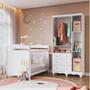 Imagem de Quarto de Bebê com Guarda Roupa 3 Portas com Janelas e Berço Americano Nina 100% Mdf Espresso Móveis
