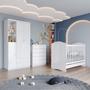 Imagem de Quarto de Bebê com Guarda-Roupa 3 Portas Cômoda e Berço Faz de Conta Espresso Móveis