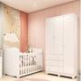 Imagem de Quarto de Bebê com Guarda Roupa 3 Portas e Berço 100% MDF Pega-Pega