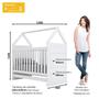 Imagem de Quarto de Bebê com Guarda Roupa 4 Portas 1 Cômoda e 1 Berço Mini Cama Estilo Americano Nova York Espresso Móveis Branco HP
