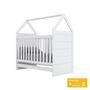 Imagem de Quarto de Bebê com Guarda Roupa 4 Portas 1 Cômoda e 1 Berço Mini Cama Estilo Americano Nova York Espresso Móveis Branco HP