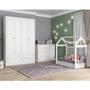 Imagem de Quarto de Bebê com Guarda-Roupa 4 Portas 1 Cômoda e 1 Berço Mini Cama Montessoriano New York