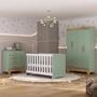 Imagem de Quarto de Bebê com Guarda Roupa 4 Portas 2 Gavetas Cômoda 4 Gavetas 1 Porta e Berço 3 em 1 Catavento Maya Rodial