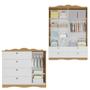 Imagem de Quarto de Bebê com Guarda Roupa 4 Portas Cômoda Berço 2 em 1 100MDF Laura Permobili