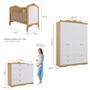Imagem de Quarto de Bebê com Guarda Roupa 4 Portas Cômoda Berço 2 em 1 100MDF Laura Permobili