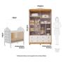 Imagem de Quarto de Bebê com Guarda-roupa com Janelas e Berço com Capitonê Maya Provençal Espresso Móveis Branco Brilho/Amêndoa/Branco