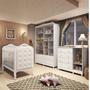 Imagem de Quarto de Bebê com Guarda Roupa Cômoda com Janelas e Berço com Capitonê Maya Provençal 100% Mdf