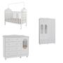 Imagem de Quarto de Bebê com Guarda Roupa Cômoda com Janelas e Berço com Capitonê Maya Provençal 100% Mdf