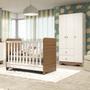 Imagem de Quarto de Bebê com Guarda Roupa e Berço Americano 3 em 1 Pirueta Espresso Móveis