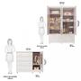 Imagem de Quarto de Bebê com Guarda Roupa e Cômoda 100 MDF Elô New Noah Móveis Peroba