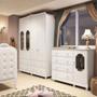 Imagem de Quarto de Bebê com Guarda Roupa e Cômoda 100 MDF Elô New Noah Móveis Peroba