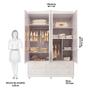 Imagem de Quarto de Bebê com Guarda Roupa Janelado Noah e Berço com Capitonê Elô 100% MDF Móveis Peroba Branco Brilho/material sintético Branco