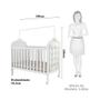 Imagem de Quarto de Bebê com Guarda Roupa Janelado Noah e Berço com Capitonê Elô 100% MDF Móveis Peroba Branco Brilho/material sintético Branco