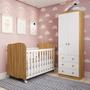 Imagem de Quarto de Bebê com Guarda Roupa Smim New 2 Portas e Berço Uli MDF Móveis Peroba