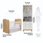 Imagem de Quarto de Bebê com Guarda Roupas 2 Portas com Janela e 3 Gavetas e Berço 100% Mdf Lana