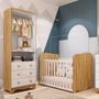 Imagem de Quarto de Bebê com Guarda Roupas 2 Portas com Janela e 3 Gavetas e Berço 100% Mdf Lana